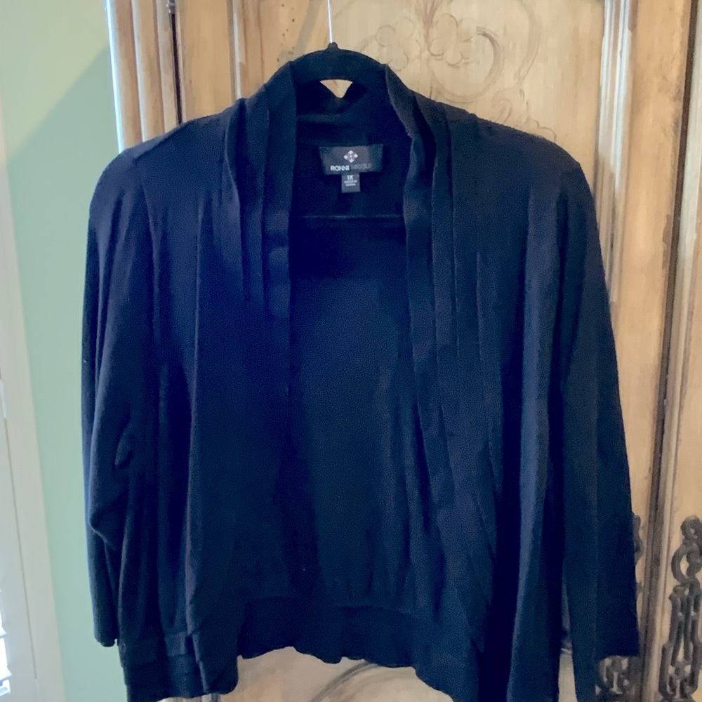 Ronni Nicole Short Black Cardigan Size 1X